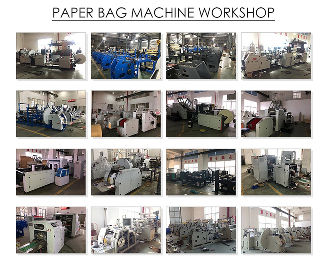 Fully Automatic High Speed Square Flat V Sharp Bottom/Sos Kraft Food Paper Packaging Carry Shopping Bag Making Machinery Machine Price with Printing Online